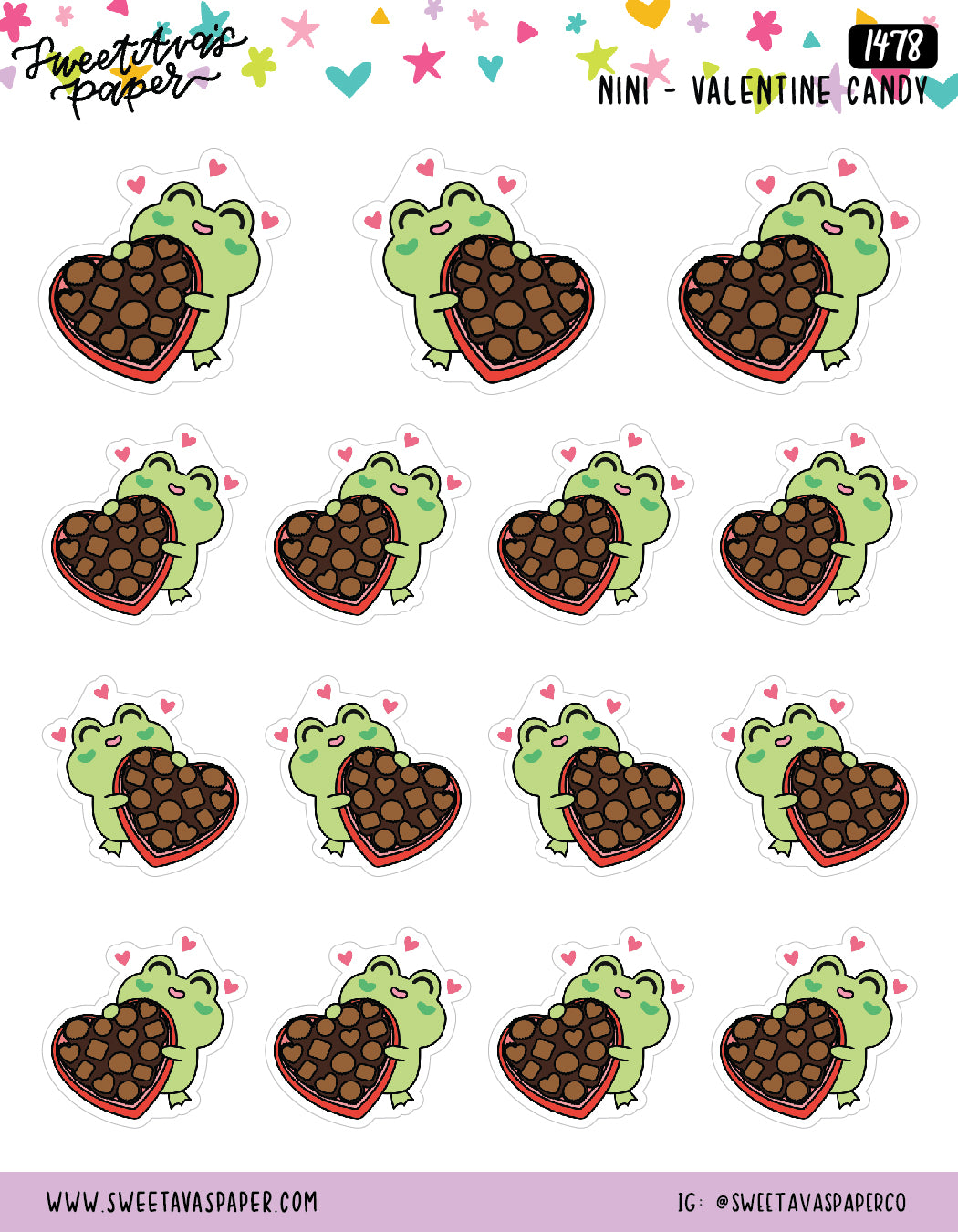 Valentine's Day Crafting Planner Stickers - Nini Frog [1476] – Sweet Ava's  Paper