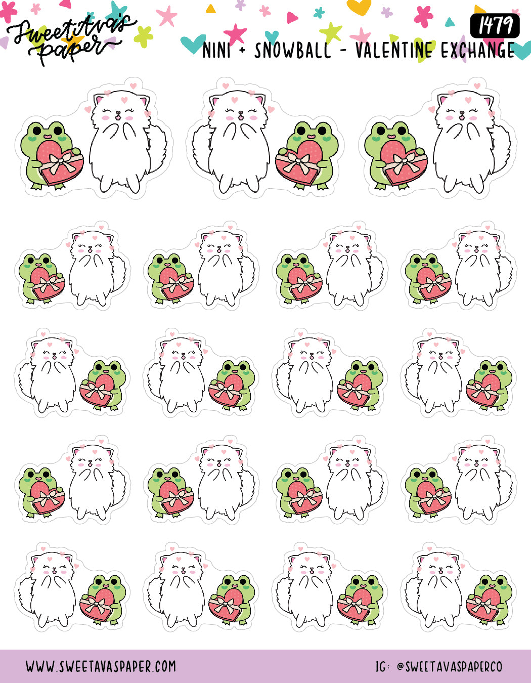 ICON SIZE - Valentine's Day Stickers - Snowball The Cat - [112