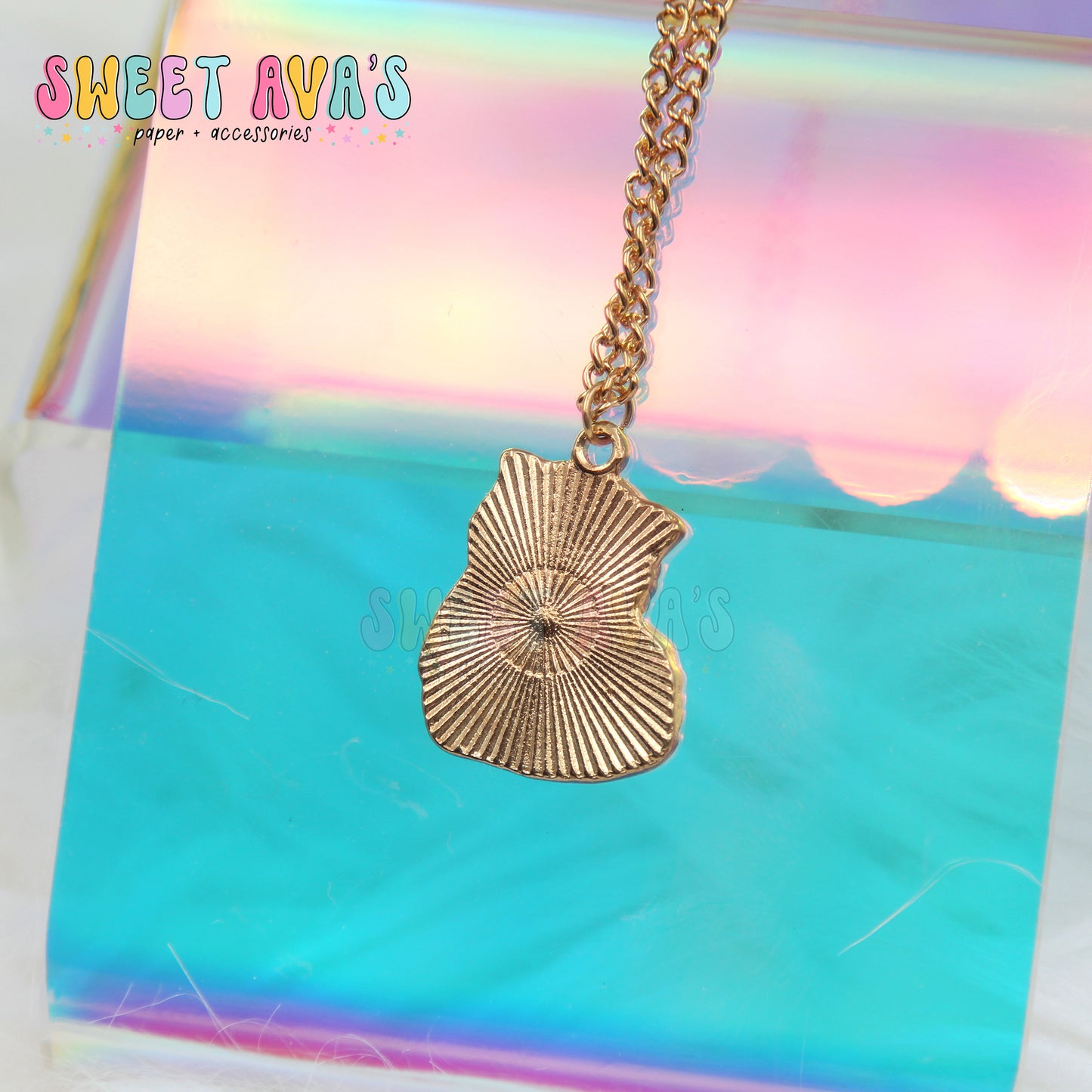 Snowball the Cat Drinking Iced Coffee Necklace