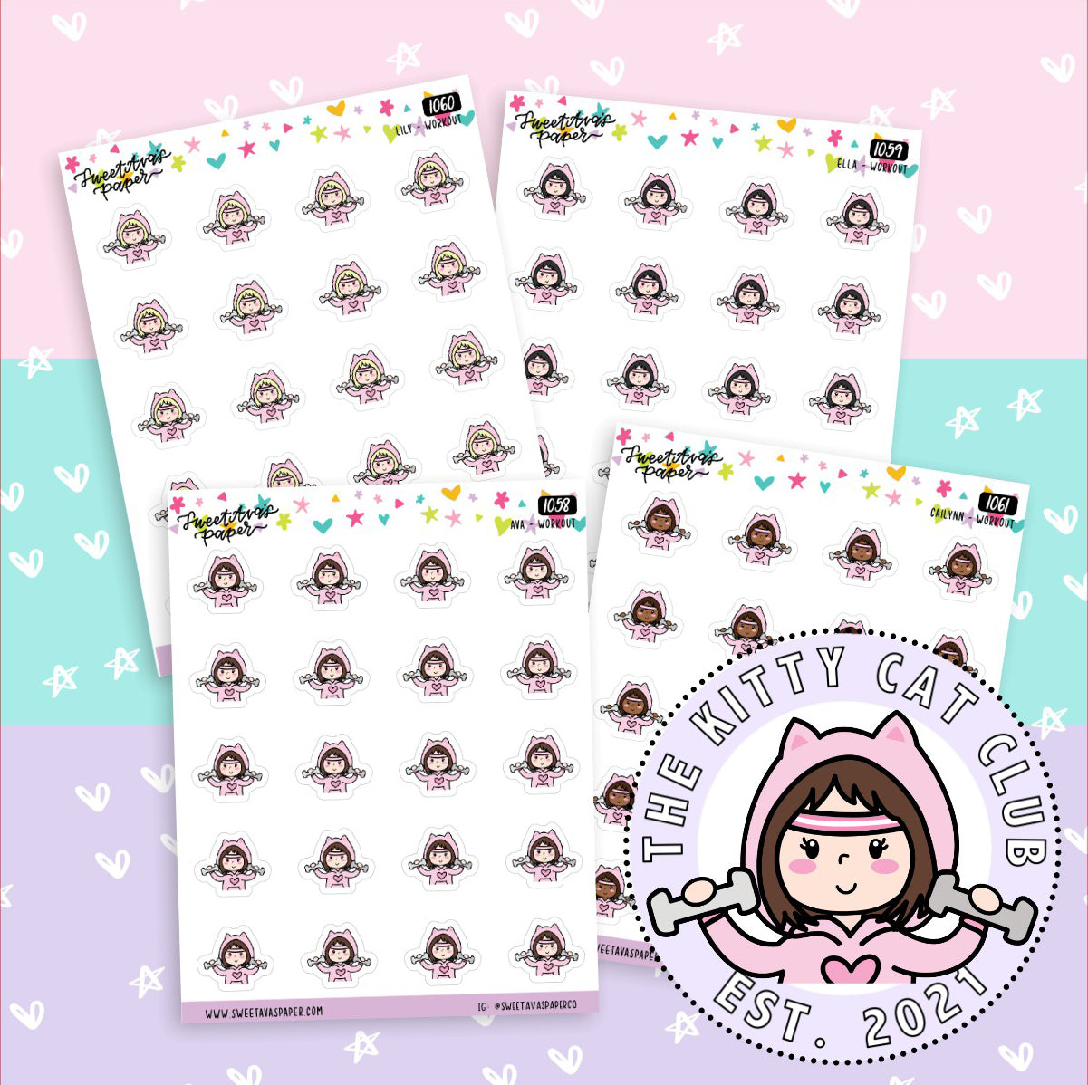 Weight Lifting Planner Stickers - The Kitty Cat Club