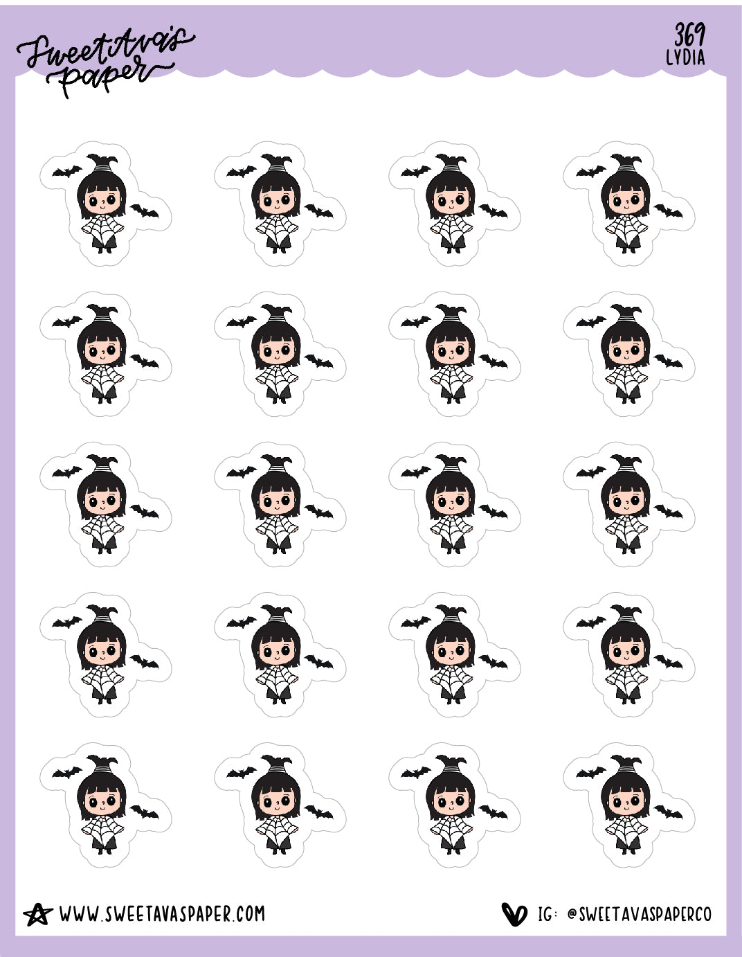 ICON SIZE - Goth Girl Planner Stickers - [369]