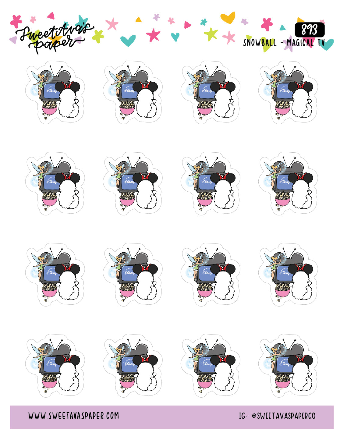 Magical TV Show Planner Stickers - Snowball The Cat - [893