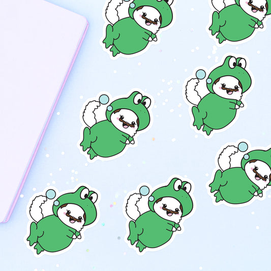 Snowball Mario Frog Vinyl Sticker