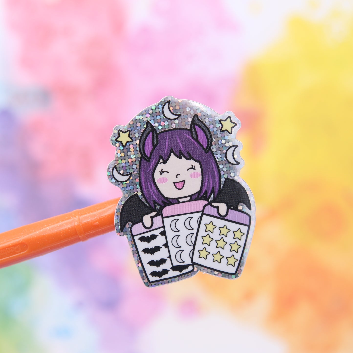 Sticker Love Glitter Vinyl Die Cut Sticker - The Bat Girl Club