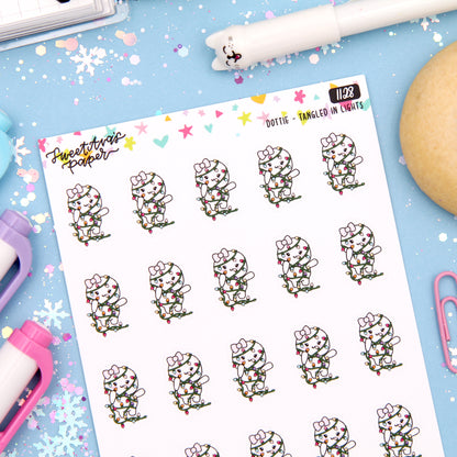 Tangled In Holiday Lights Planner Stickers - Dottie The Sugar Bug - [1128]