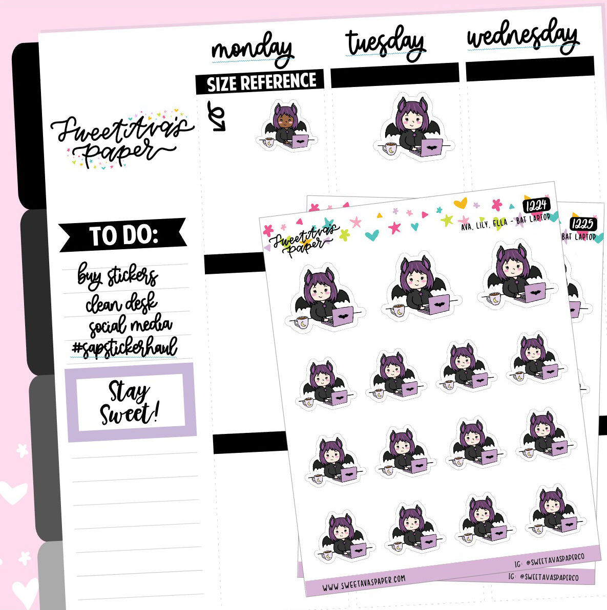 Laptop Desktop Planner Stickers - The Bat Girl Club