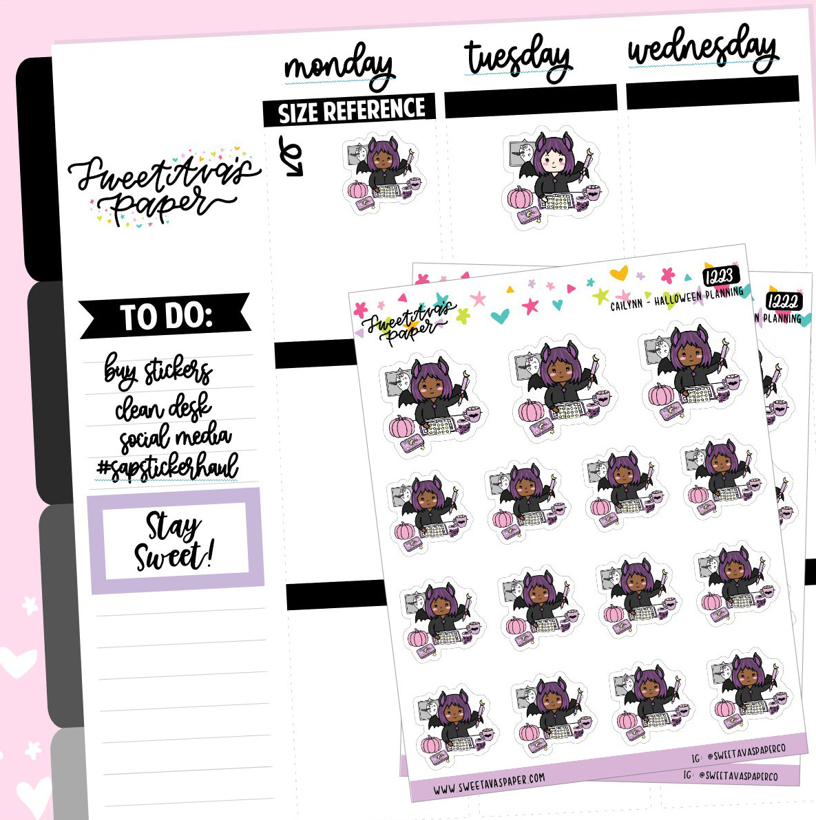 Planning At Desk Planner Stickers - The Bat Girl Club