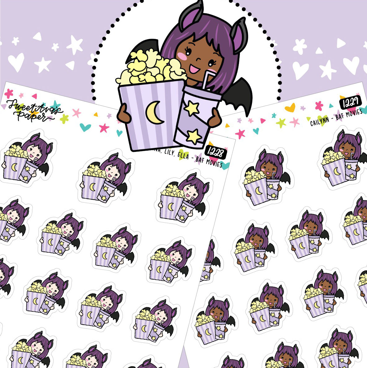Popcorn & Soda Planner Stickers - The Bat Girl Club