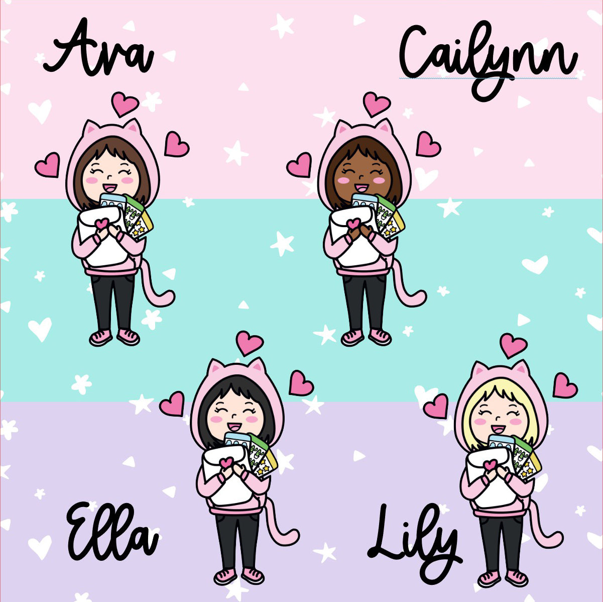 Pink & Orange Iced Coffee Planner Stickers - The Kitty Cat Club