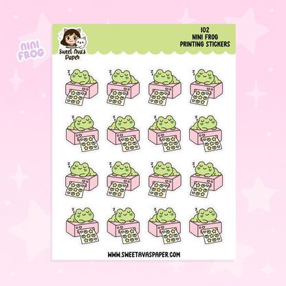 Nini Frog Printing Stickers – Physical Kawaii Office & Planner Stickers for Journals [102]