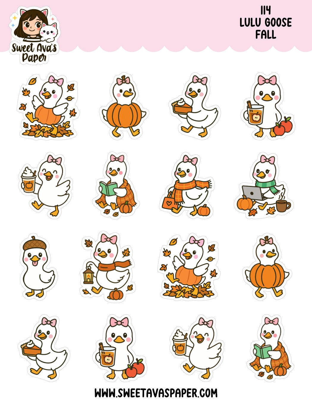 Lulu Goose Fall Planner Stickers – Physical Seasonal Autumn Stickers [114]
