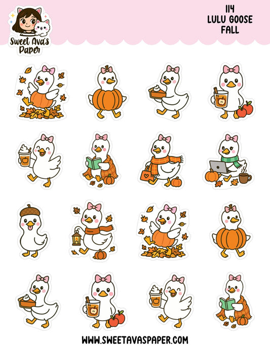 Lulu Goose Fall Planner Stickers – Physical Seasonal Autumn Stickers [114]