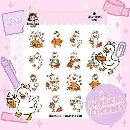 Lulu Goose Fall Planner Stickers – Physical Seasonal Autumn Stickers [114]
