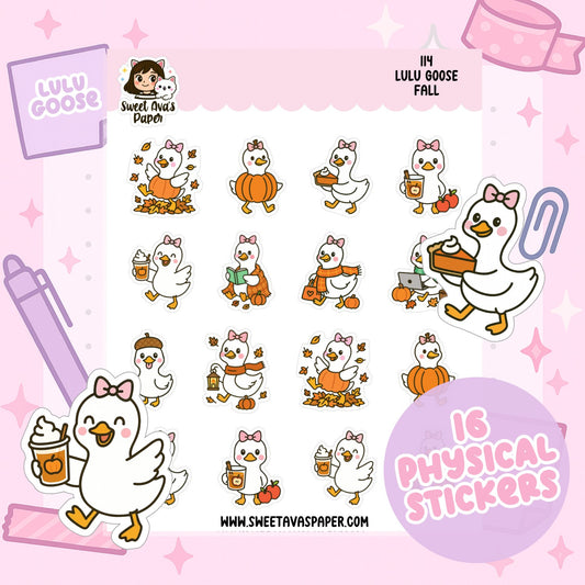 Lulu Goose Fall Planner Stickers – Physical Seasonal Autumn Stickers [114]
