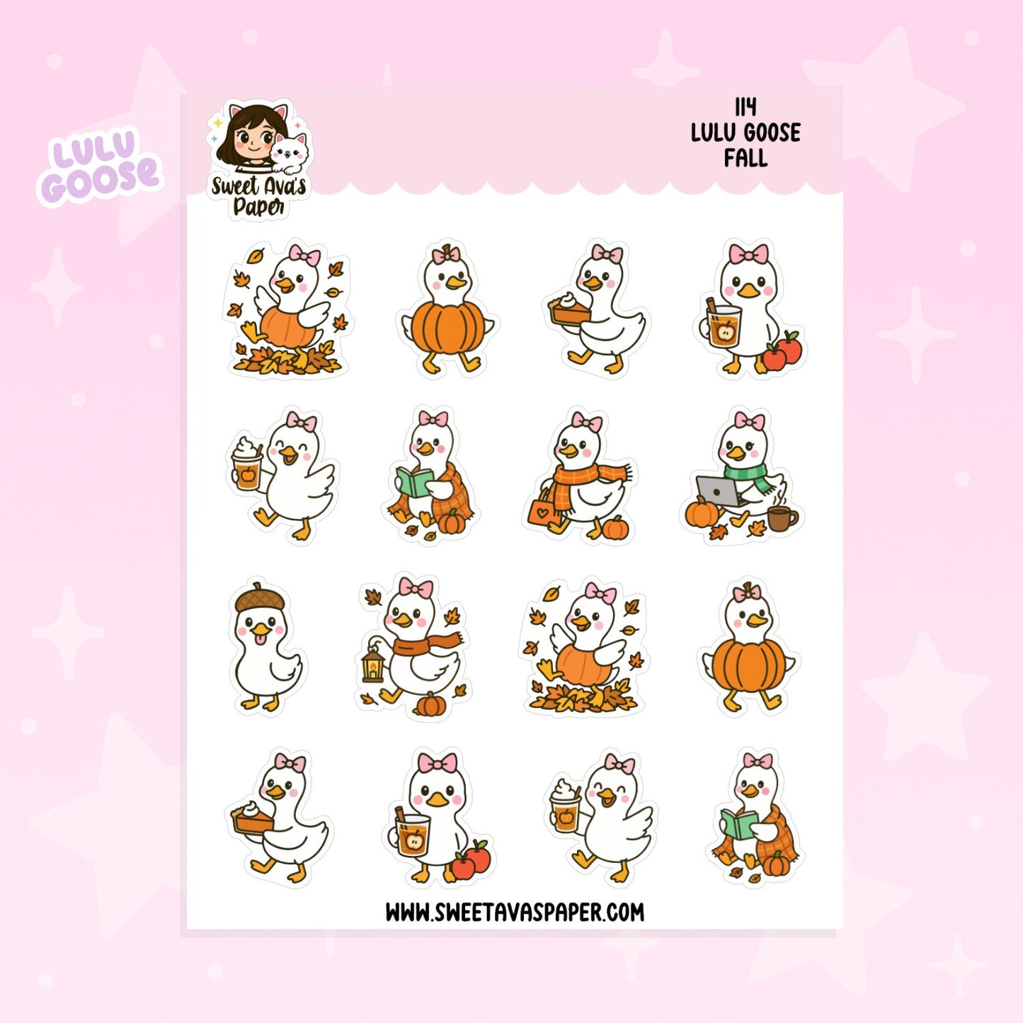 Lulu Goose Fall Planner Stickers – Physical Seasonal Autumn Stickers [114]