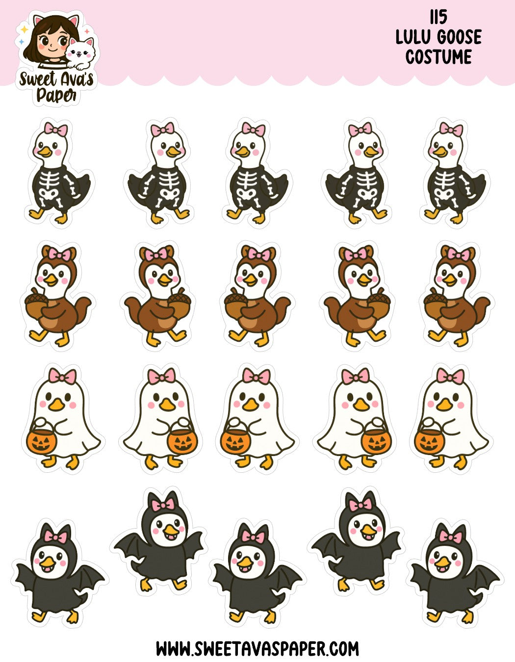 Lulu Goose Costume Planner Stickers – Physical Halloween Character Stickers [115]