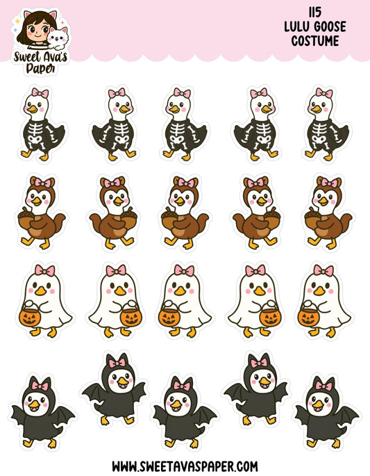 Lulu Goose Costume Planner Stickers – Physical Halloween Character Stickers [115]