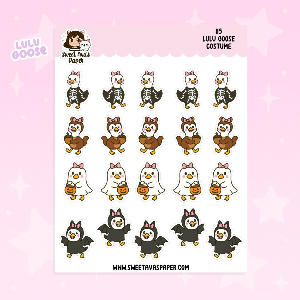 Lulu Goose Costume Planner Stickers – Physical Halloween Character Stickers [115]