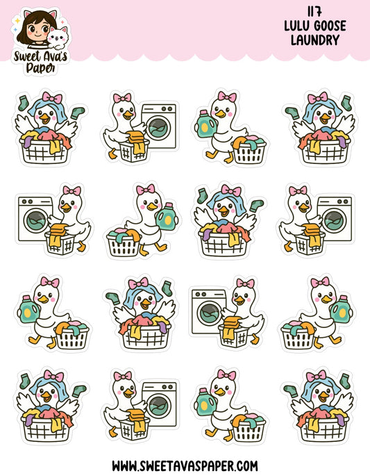 Lulu Goose Laundry Planner Stickers – Physical Cleaning & Chores Stickers [117]