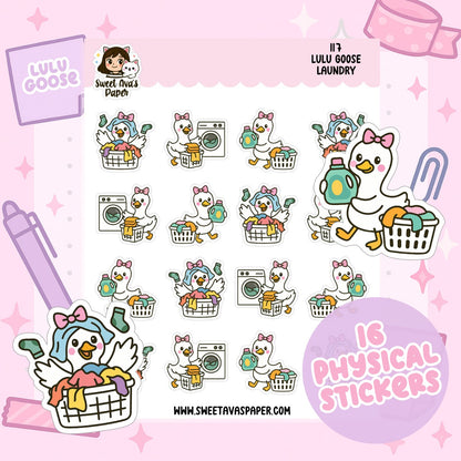 Lulu Goose Laundry Planner Stickers – Physical Cleaning & Chores Stickers [117]