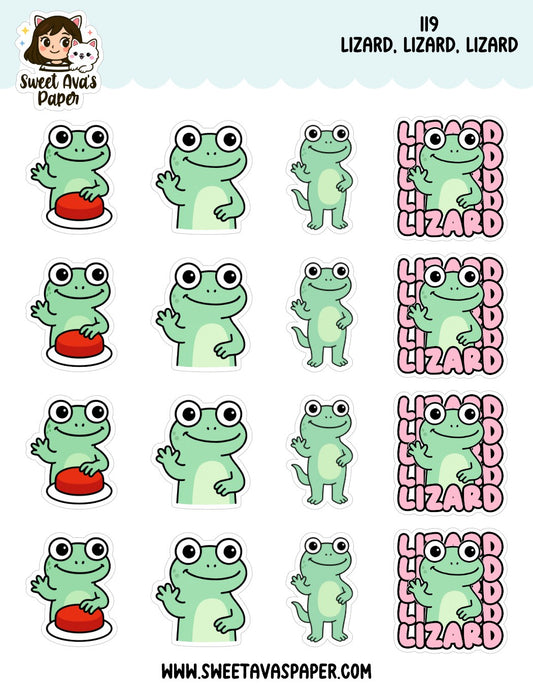 Lizard, Lizard, Lizard – Funny Lizard Planner Stickers [119]