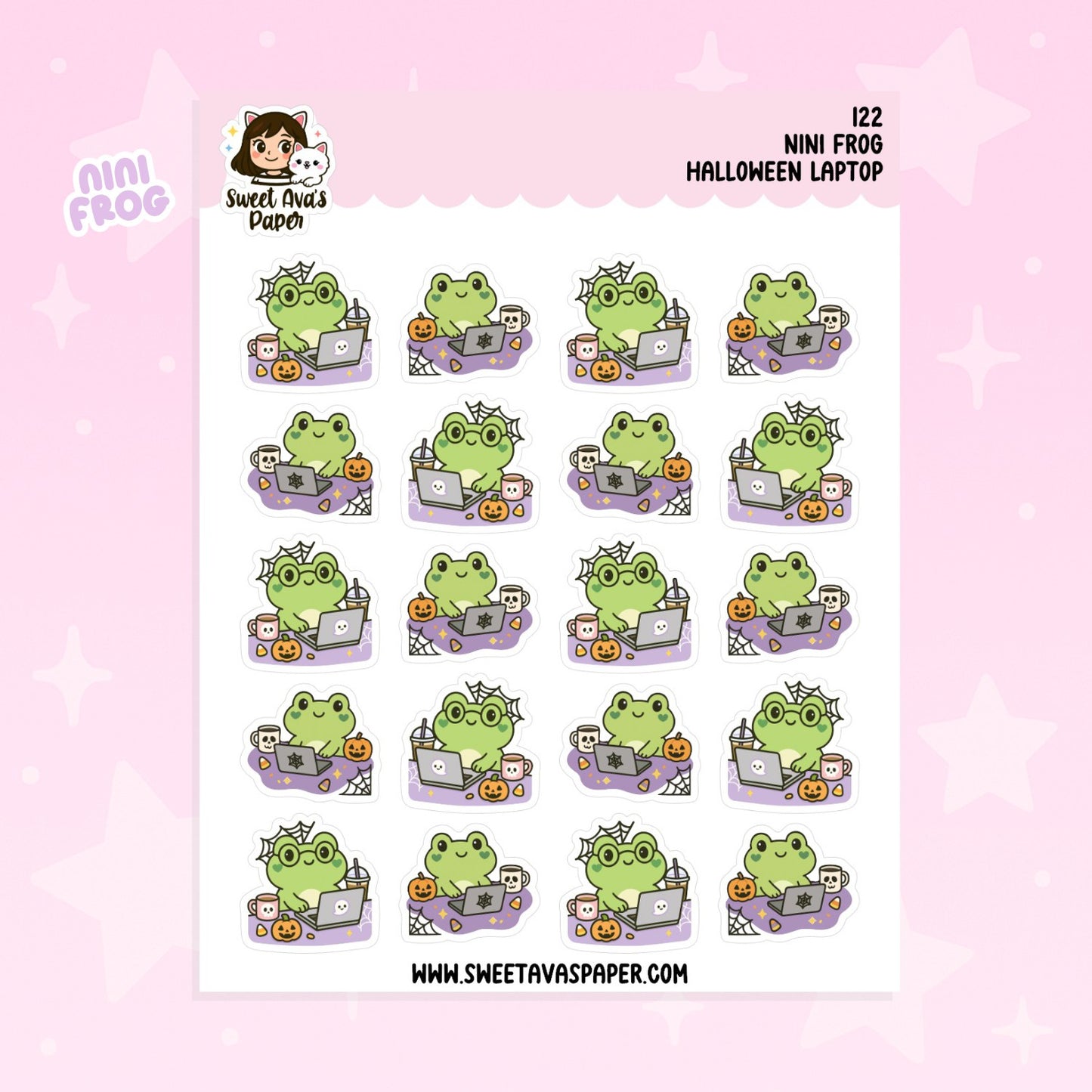 Nini Frog Halloween Laptop Stickers [122]