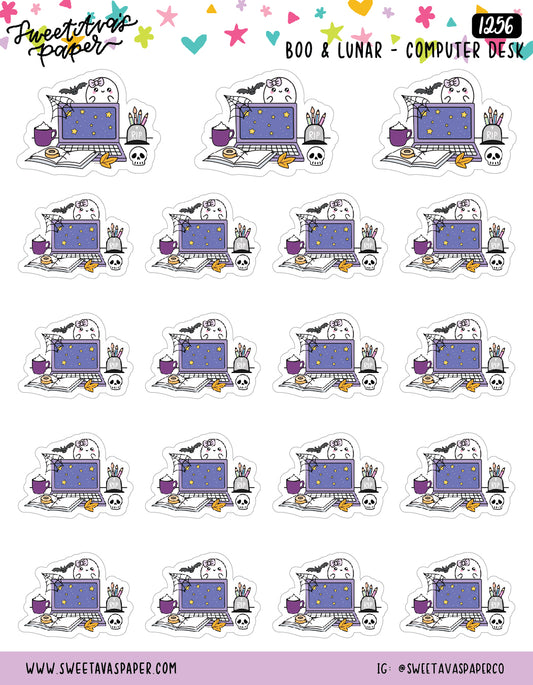 Spooky Desktop Planner Stickers - Icon Stickers - Boo and Lunar - [1256]