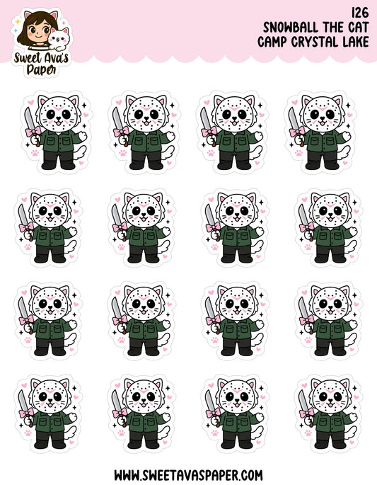 Snowball the Cat Planner Stickers – Camp Crystal Lake [126]
