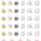 Weather Planner Stickers - Weather Tracking Planner Stickers - Mood Tracker Planner Stickers - Cat Planner Stickers - Snowball The Cat - [12