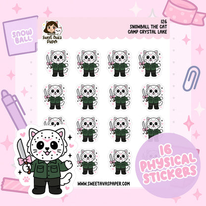 Snowball the Cat Planner Stickers – Camp Crystal Lake [126]