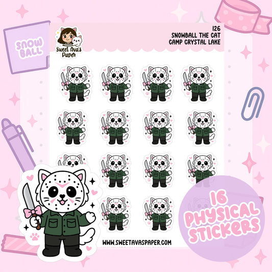 Snowball the Cat Planner Stickers – Camp Crystal Lake [126]