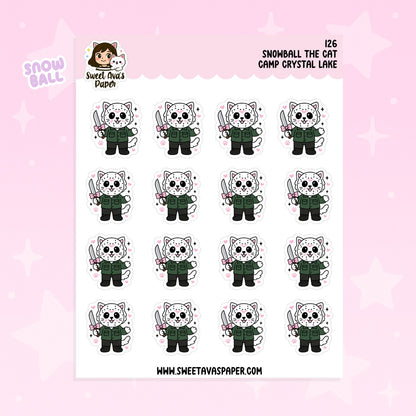 Snowball the Cat Planner Stickers – Camp Crystal Lake [126]