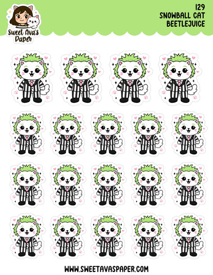 Snowball the Cat Planner Stickers – Beetlejuice [129]