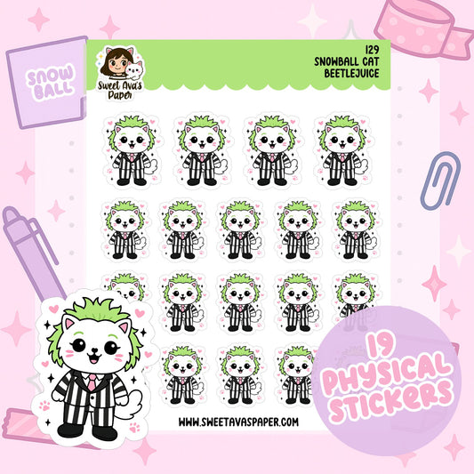 Snowball the Cat Planner Stickers – Beetlejuice [129]