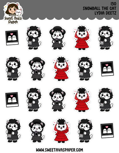Snowball the Cat Planner Stickers – Beetlejuice Lydia [130]