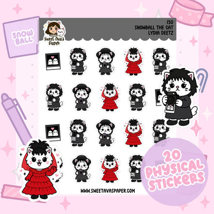 Snowball the Cat Planner Stickers – Beetlejuice Lydia [130]