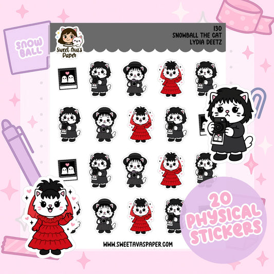 Snowball the Cat Planner Stickers – Beetlejuice Lydia [130]