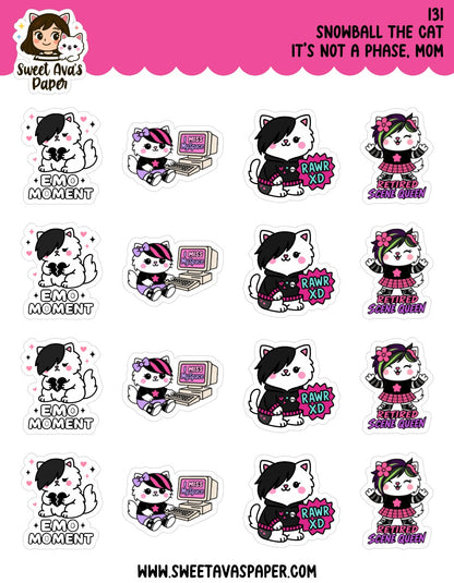Snowball the Cat Planner Stickers – Scene Cat [131]