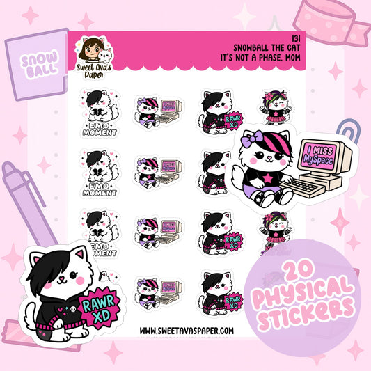 Snowball the Cat Planner Stickers – Scene Cat [131]