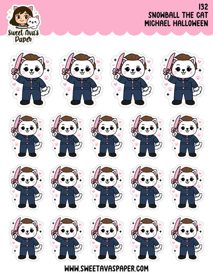 Snowball the Cat Planner Stickers – Michael Halloween [132]