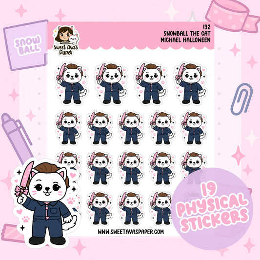 Snowball the Cat Planner Stickers – Michael Halloween [132]