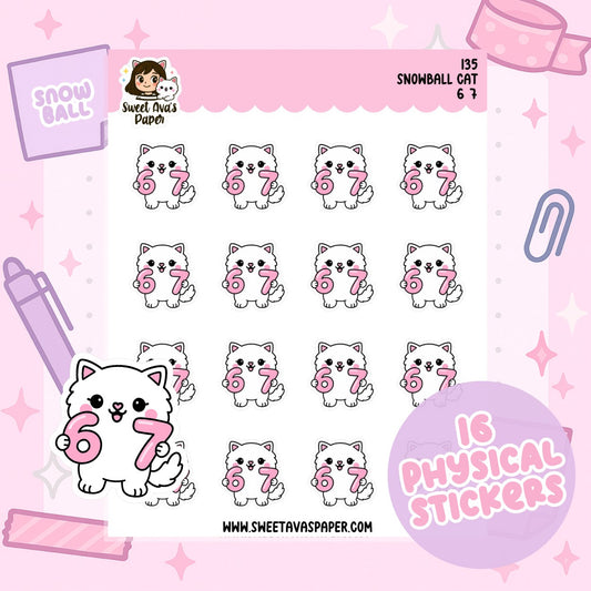Snowball the Cat Planner Stickers – 6 7 [135]