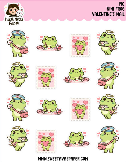 Nini Frog Planner Stickers – Valentine's Day [140]