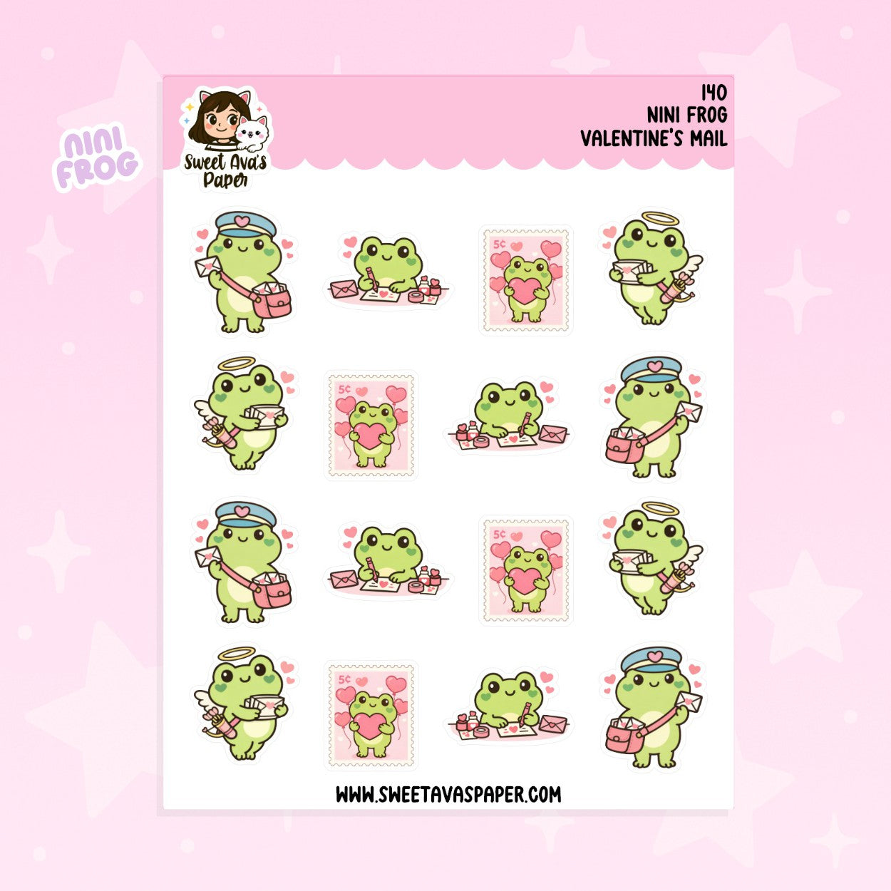 Nini Frog Printing Stickers – Valentine's Day [140]
