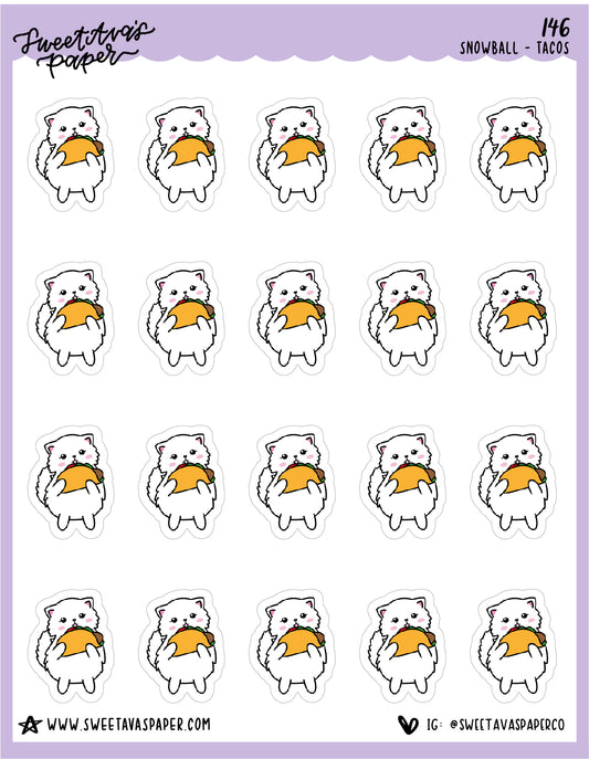 Taco Stickers - Snowball The Cat - [146]