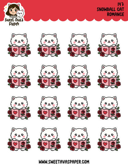 Snowball the Cat Planner Stickers - Romace Novel - [147]