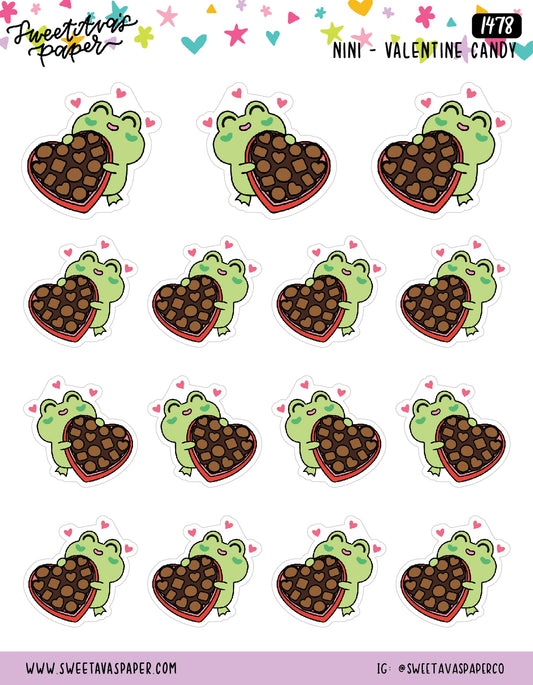Valentine's Day Chocolates Planner Stickers - Nini Frog [1478]