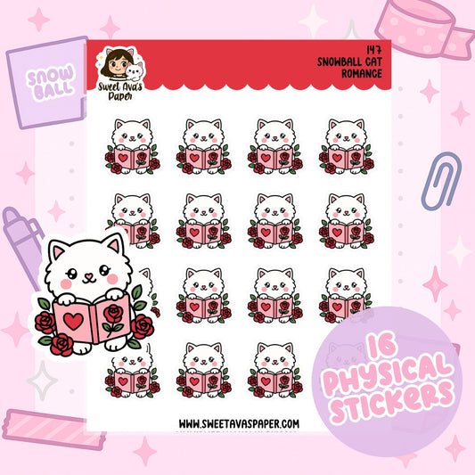 Snowball the Cat Planner Stickers - Romace Novel - [147]