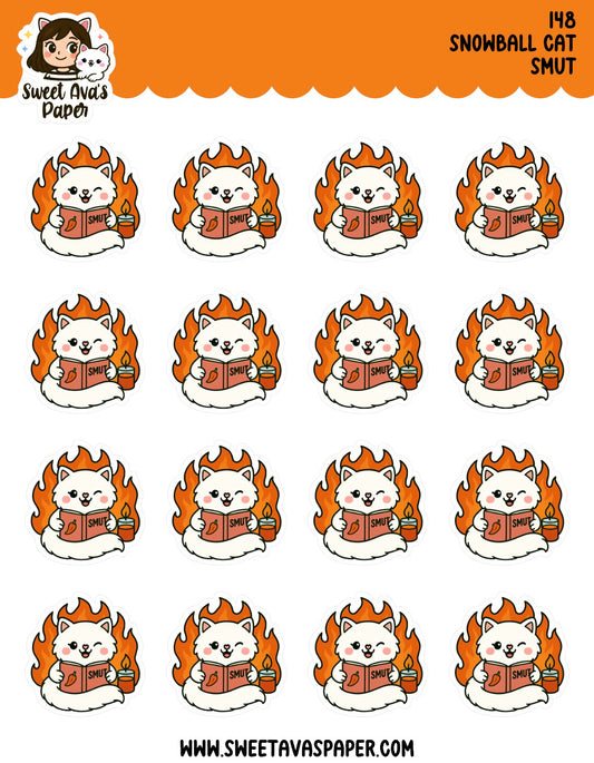Snowball the Cat Planner Stickers - Smut Reading Novel - [148]