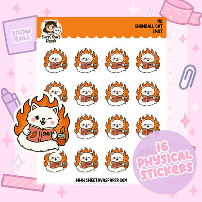 Snowball the Cat Planner Stickers - Smut Reading Novel - [148]